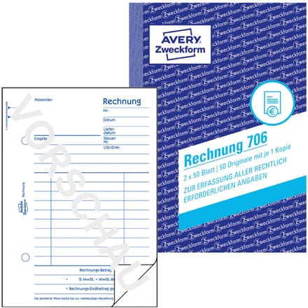 AVERY Zweckformulierenboek 'Factuur', SD, 4+1 GRATIS