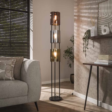 Hoyz Collection - Vloerlamp Lucente Tricolore 3-lichts - Artic Zwart