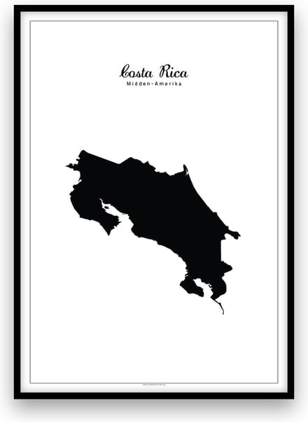 Costa Rica landposter - Zwart-wit