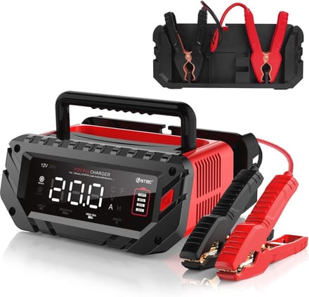 Oplader 12V/24V voor Autoaccu's - 20A Acculader voor Auto, Motor, Grasmaaier, Boot, Lithium en Loodzuur