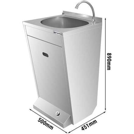 GGM Gastro Handwaschbecken - Edelstahl - mit Seifenspender Zilver