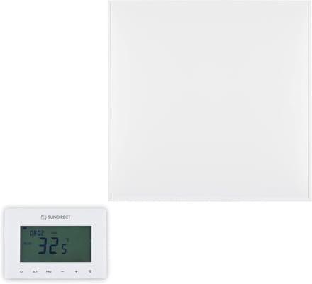 Infrarood Paneel - Verwarmingselement - Ruimte Verwarmen - Met Thermostaat - 60 x 60 cm - Wit