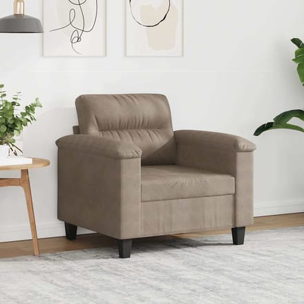 vidaXL - Fauteuil - 60 - cm - microvezelstof - taupe