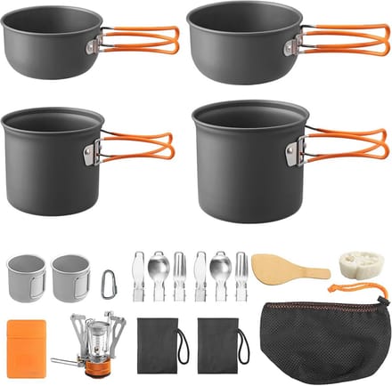 Camping Kookgerei Set voor Buiten, Lichtgewicht en Compact Picknick Servies
