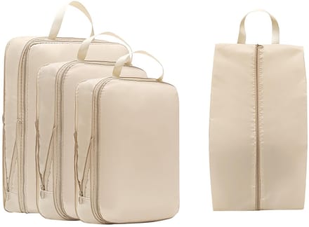 Unyqoos® Ruimtebesparende reisorganizerset met compressiepakkubussen voor efficiënte bagage