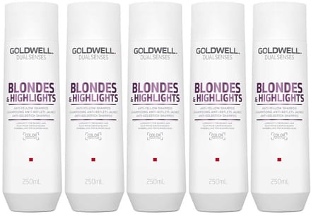 5x Goldwell Dualsenses Blondes & Highlights Anti-Yellow Shampoo 250ml