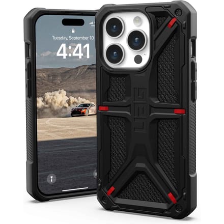 UAG Monarch Backcover voor de Apple iPhone 15 Pro - Kevlar Black