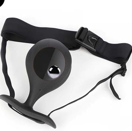 Draagbare buttplug met verstelbare riem - Anaal - Unisex - Met bewegend balletje