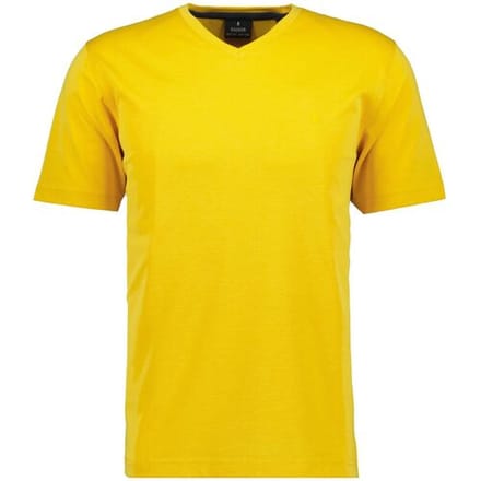 Ragman T-Shirt Softknit Uni Easy Care V-Neck Geel / male