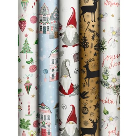 Stewo kerst cadeaupapier precious signs, formaat 70 x 200 cm, assorti