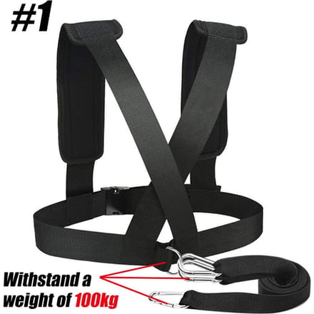 Verstelbaar Sled Pulling Harnas Met Gewatteerde Schouderband Voor Weerstandstraining Band Trekken Workout black