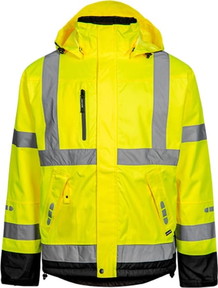 Geel/zwarte Hi-Vis Regenjas van Lyngsøe Rainwear S