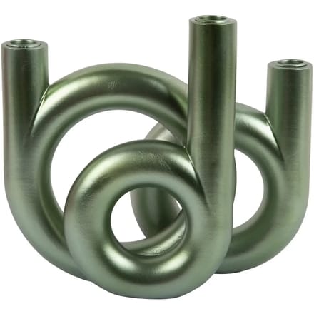 Present Time Kandelaar Rings Medium - Groen - 18x12x20cm - Scandinavisch - Polyresin
