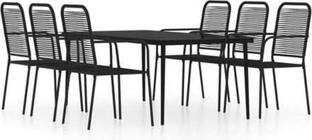 vidaXL - 7-delige - Tuinset - zwart