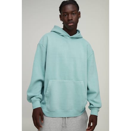 Oversized Over-the-head Gewassen Hoodie | Light Green | Size Medium