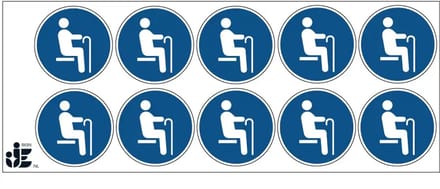 Zitplaats ouderen sticker | 5 cm - 10 stuks per vel