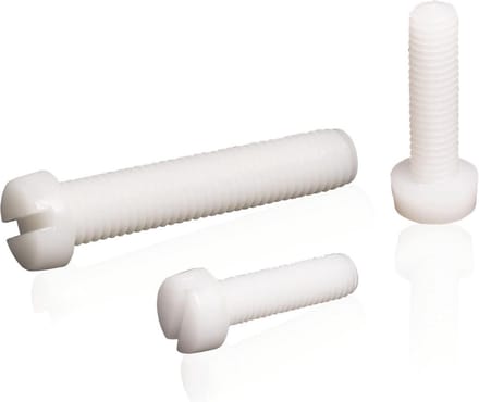 (200 STUKS) M5X6 METAALSCHROEF NYLON (POLYAMIDE) DIN 84 (ISO 1207)