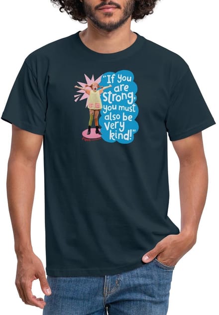 Pippi Langkous Gestrekte Pippi Met Spreuk T-Shirt Heren