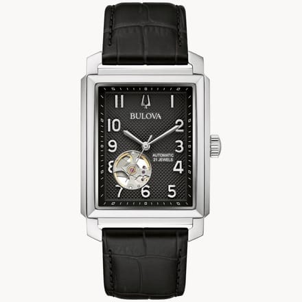 Bulova Sutton Automatic 96A269 Horloge - Leer - Zwart - Ø 36.5 mm
