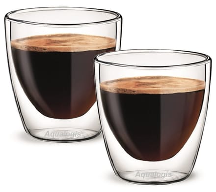 Aqualogis Serie - Waterglas - Borokrzemisch Glas - 80ml - Dubbelwandig