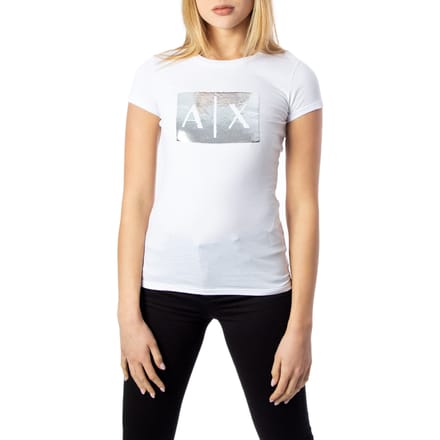 Sequin Logo Short Sleeve Tee Wo - White T-Shirts