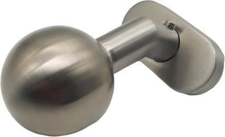 SB RVS deur/raam knop, bol, schuine hoek / 45° hoek