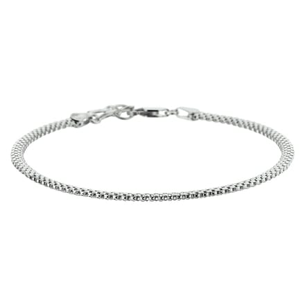 Glams armband popcorn 3,0 mm 18 + 2 cm - Zilver
