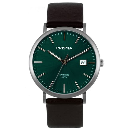 Prisma Horloge P.1673 Heren groen titanium saffierglas 5 ATM