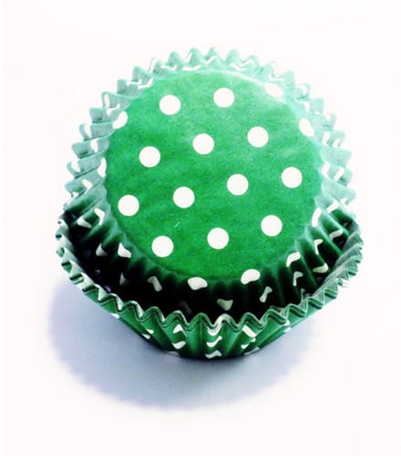 Cupcake cups PME Groen polka dots 60 stuks