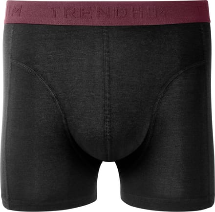 FreeFeel | Zwarte bamboe boxershort met karmozijnrode tailleband