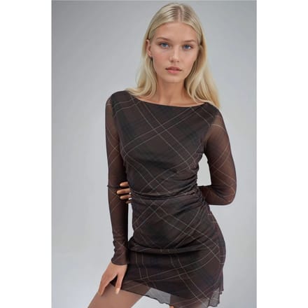 Geruite Tulle Mini-jurk