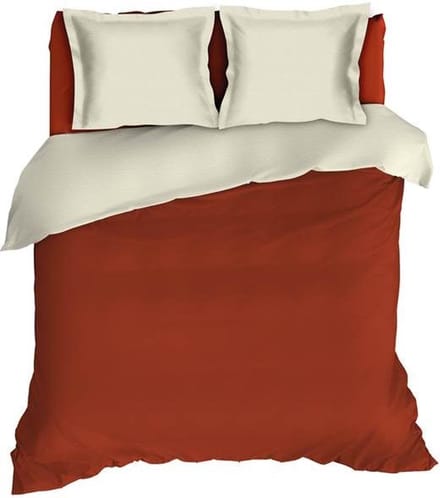 Romanette Comtesse Dekbedovertrek - Extra breed - 260x200/220 cm - Rooibos/Ivoor