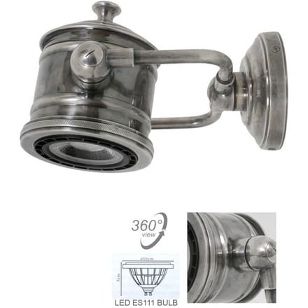 KS Verlichting Wandlamp Malibu Antiek Zilver