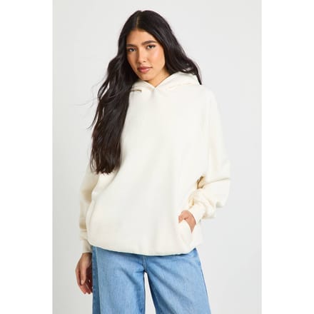 boohoo Dames Lange Raglan Naad Oversized Hoodie | Ecru | Maat: Medium