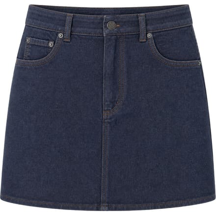 Hoge Taille A-Lijn Denim Minirok met Knopsluiting