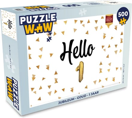 Puzzel Jubileum - Goud - 1 jaar - Legpuzzel - Puzzel 500 stukjes