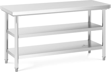 RVS werktafel - ECO - 150 x 60 cm - 500 kg - tussenplank - Royal Catering RCWT-150X60-3L-E