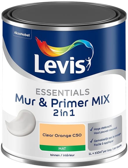 Levis - Essentials Mur & Primer Mix - Clear Orange C50 - Mengverf - 1 L