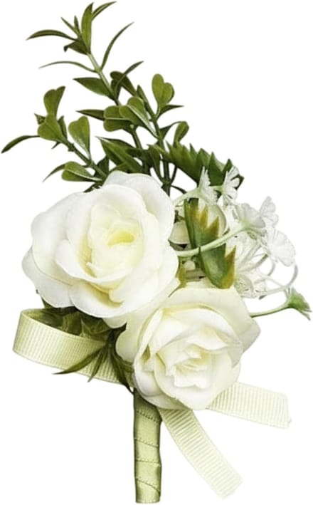 Bruiloft Corsage - Bruidegom Bloem - Feestelijke Gelegenheden - Realistisch Ontwerp - 7x12 cm - Wit