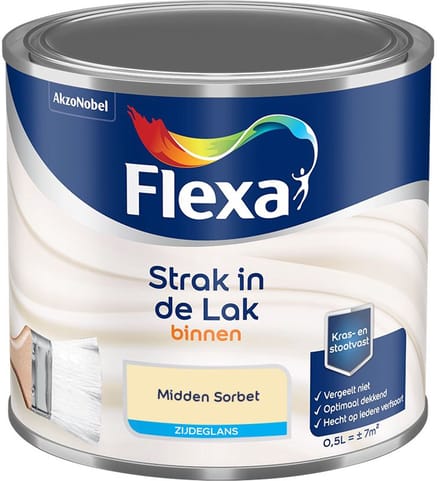 Flexa - Strak In De Lak Binnenlak Zijdeglans - Midden Sorbet - Mengverf - 500 Ml