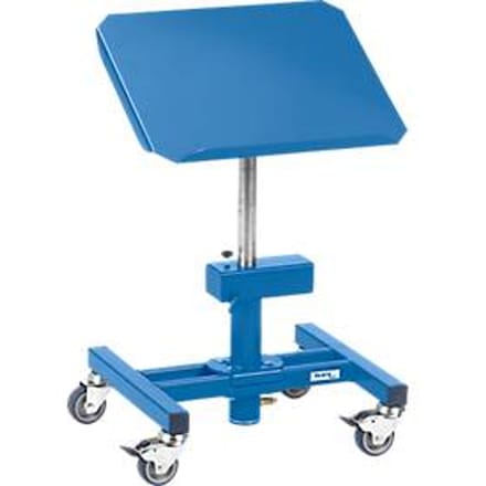 Materiaalstandaard, verrijdbaar, handmatig in hoogte verstelbaar 720 - 1070 mm, kantelbaar platform