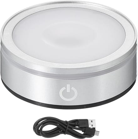 VHV Crystal LED Light Base Wit -Flat Touch Kleurrijke Ronde Show Stand Display Plate - 3D Stand