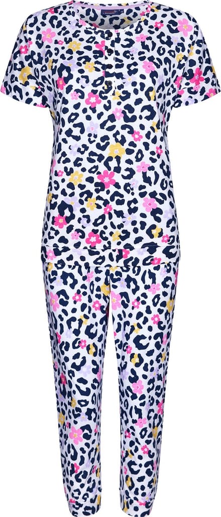 Rebelle Dames Pyjamaset Wild Flower - Wit/Multi - Organisch Katoen - Maat 36