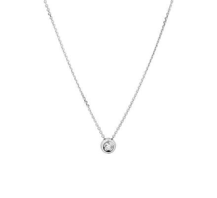 YO&NO - Ketting - Witgoud - Diamant - 1,0 mm -  41 - 43 - 45 cm - 585 goud