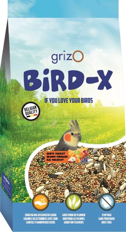 Bird-X - Vogelvoer - Grote Parkieten Mengeling + Fruit - 5 kg