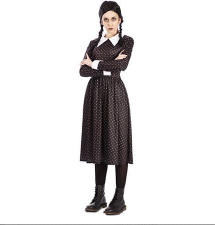 Gothic Addams Family Jurk Dames - Maat M/L