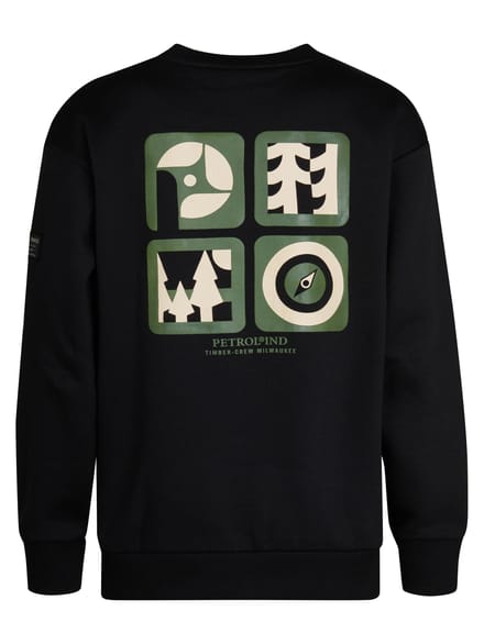 Petrol Industries - Jongens Backprint Sweater Pocono - Zwart