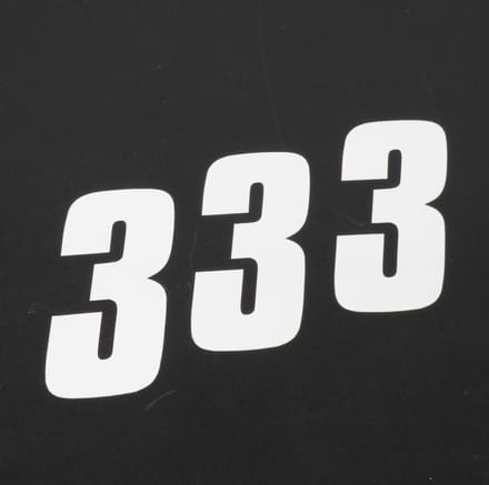 3 sticker racenummer drie 3 wit Blackbird 100x50 voor motor cross