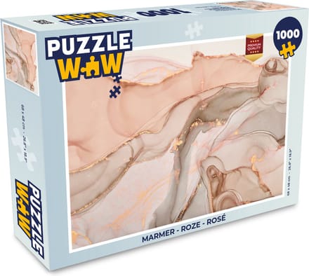 Puzzel Marmer - Roze - Rosé - Legpuzzel - Puzzel 1000 stukjes volwassenen