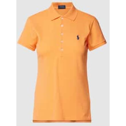 Slim fit poloshirt met labelstitching, model 'JULIE'